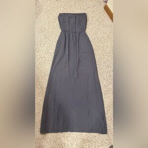 Splendid Charcoal Grey Strapless Maxi Dress Small - Made in USA